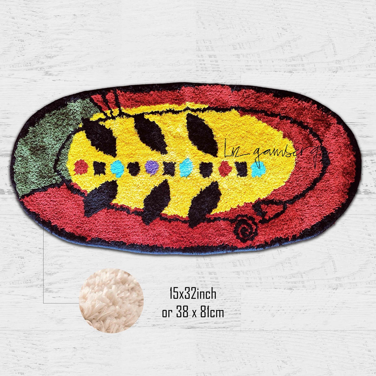 Dotted Stem Tufted Bathmat by Liz Gamberg Studio from US