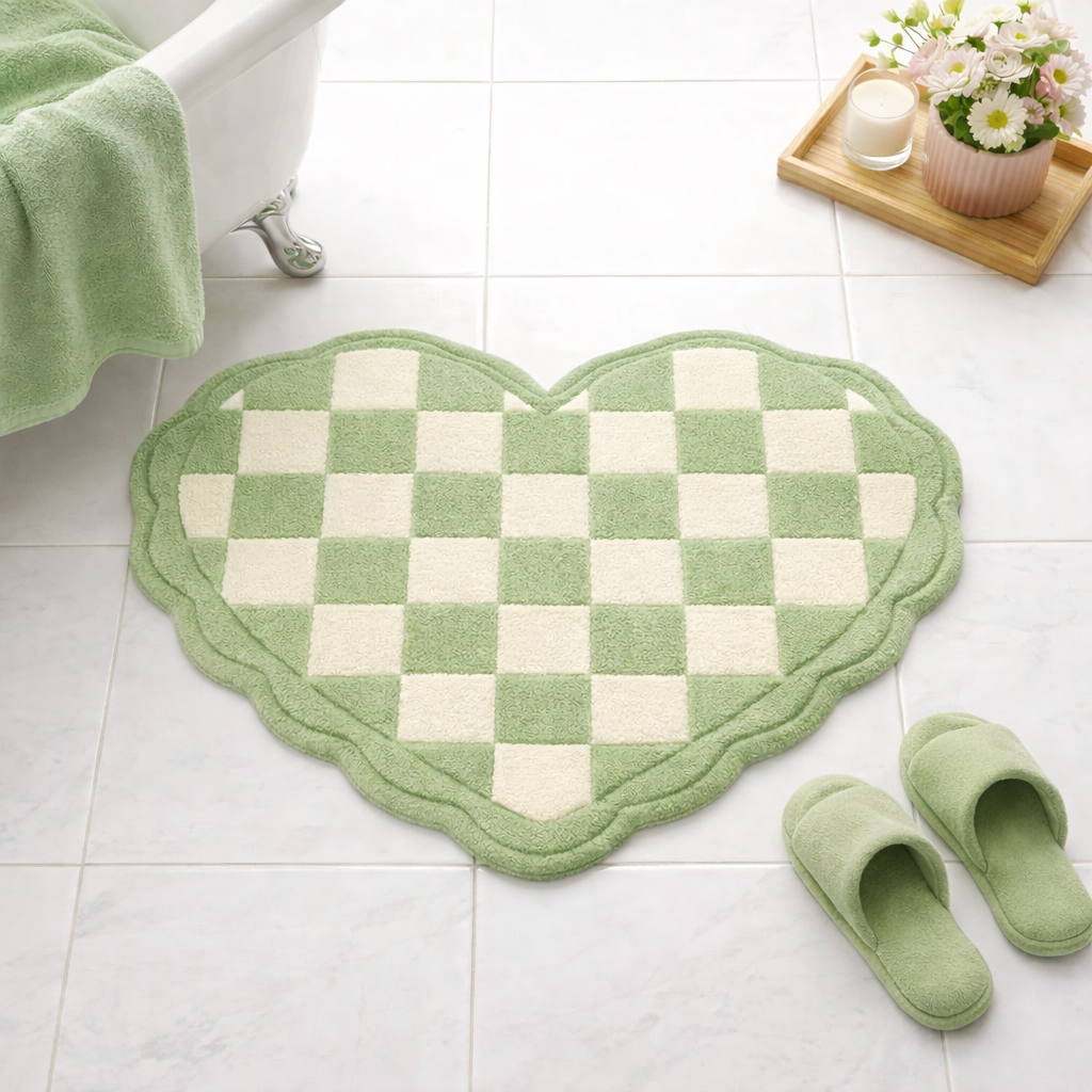 Alfombra de baño con mechones irregulares JoySwallow con diseño de patines de hielo, alfombra de baño con patines de hielo, alfombra de área con patines de hielo, alfombras de dormitorio con patines de hielo