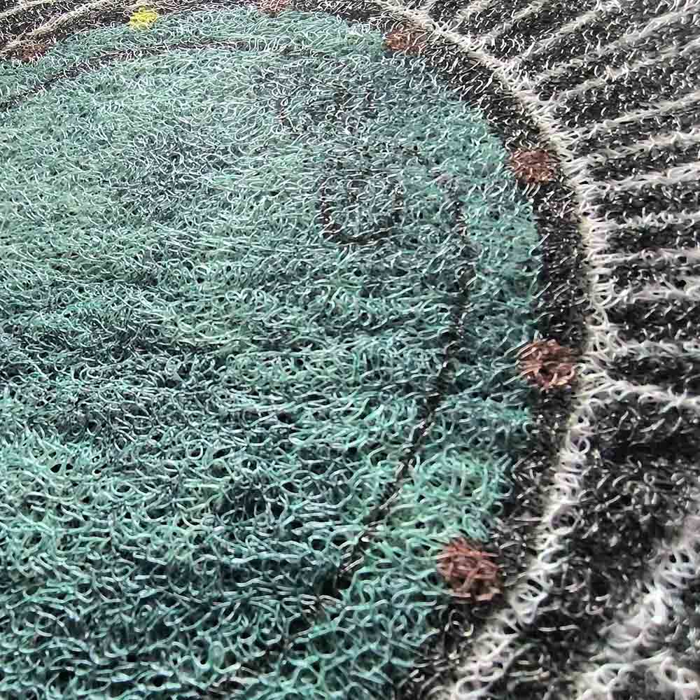 Teal with Carved Border PVC Coil Door Mat by Liz Gamberg Studio from US