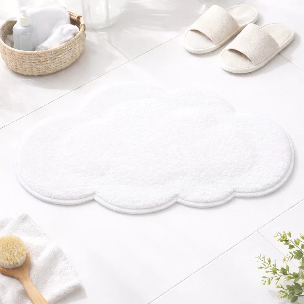 Joyswallow Soft Cloud-Shaped Plush Bath Mat – Cozy & Cute Bathroom Decor