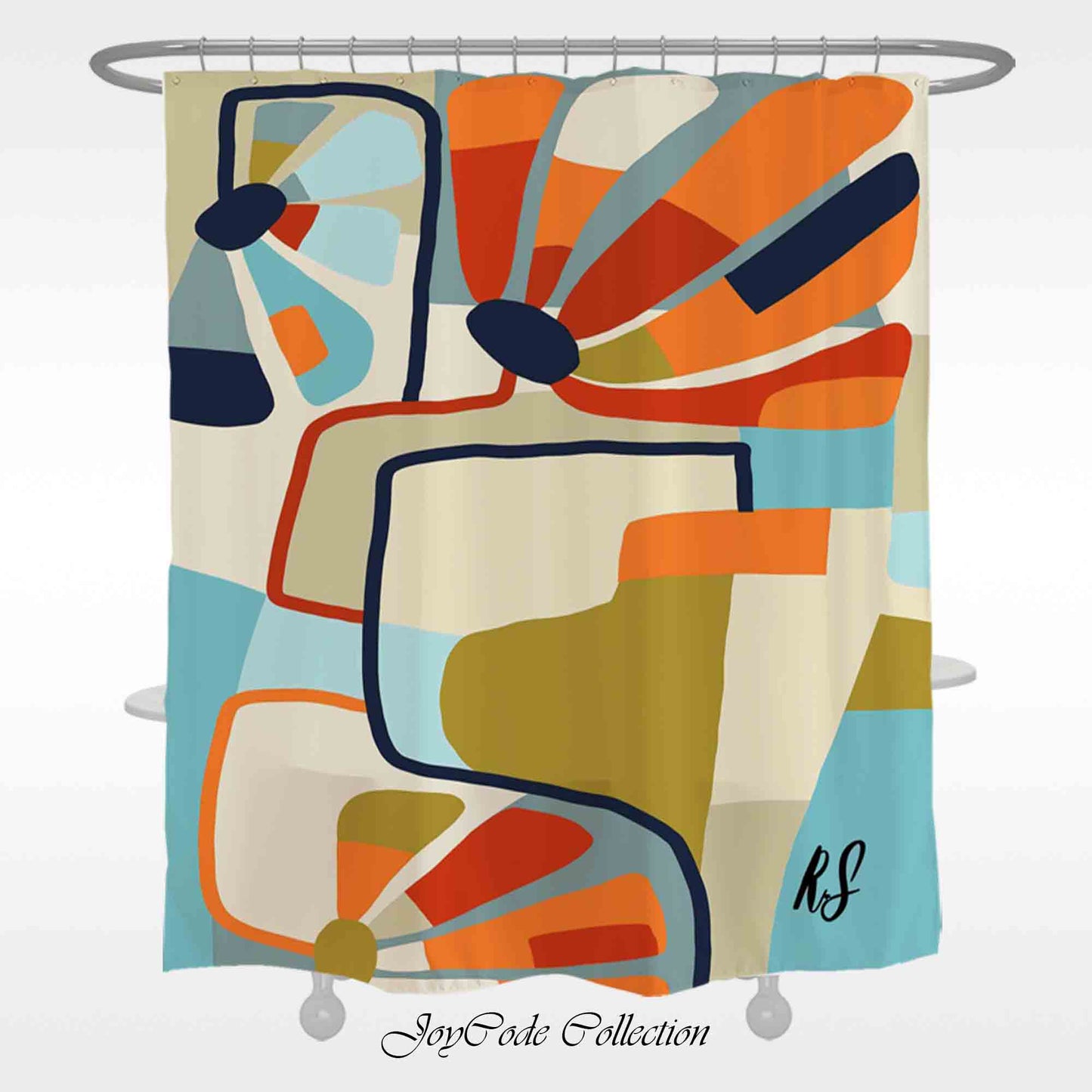 JoySwallow Personalized Shower Curtain, Abstract Daisy Vase Curtain, Flower Waterproof Curtains, Floral Machine Washable Shower Curtains, Heavy Weighted Bath Curtains with hooks