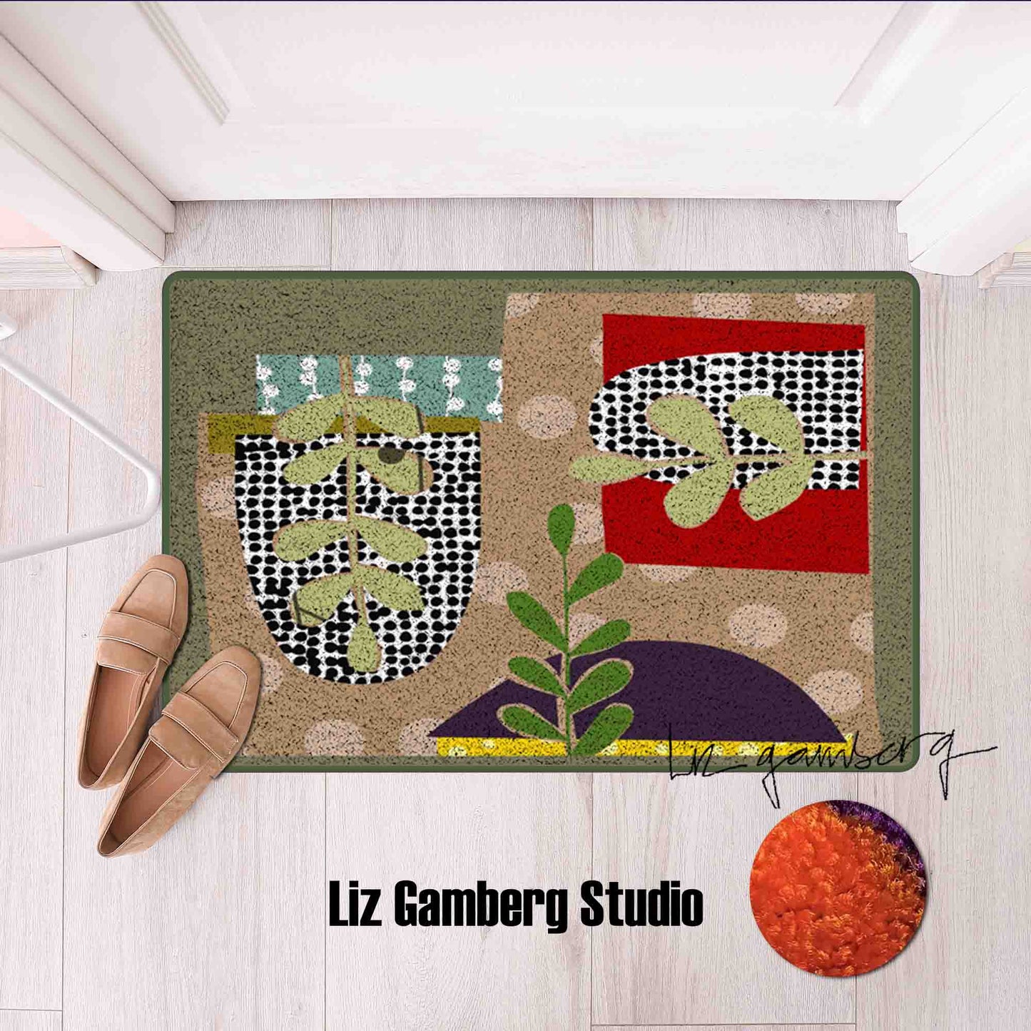 Arches Vines Flannel Door Mat by Liz Gamberg Studio from US