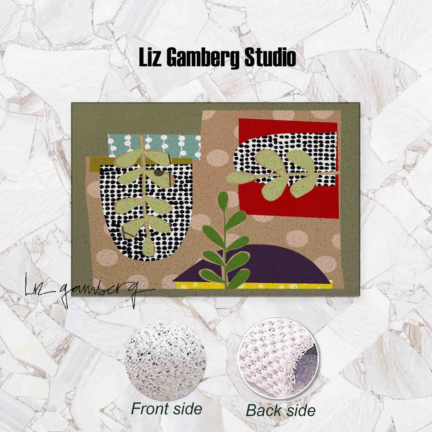 Arches Vines PVC Coil Bath Tub Mat by Liz Gamberg Studio from US