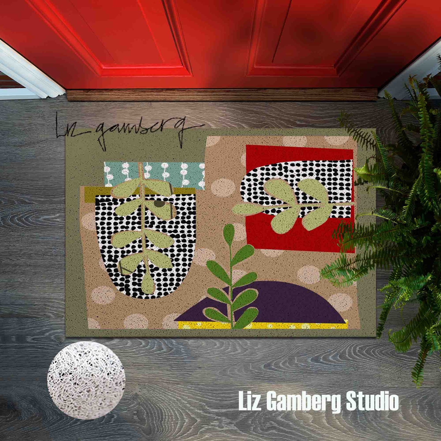 Arches Vines PVC Coil Door Mat by Liz Gamberg Studio from US