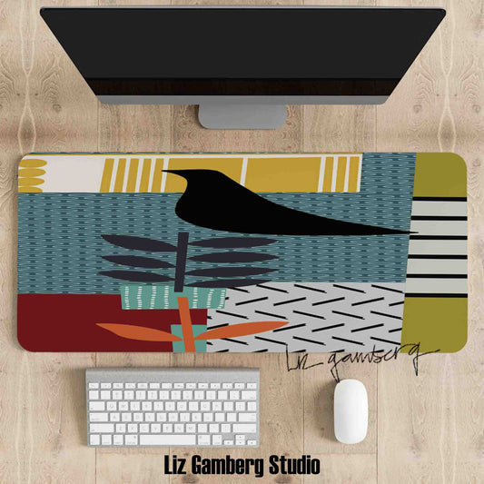 Bird On Vine Mouse Pad by Liz Gamberg Studio from US