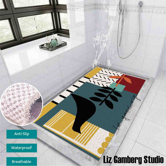 Bird On Vine PVC Coil Bath Tub Mat by Liz Gamberg Studio from US
