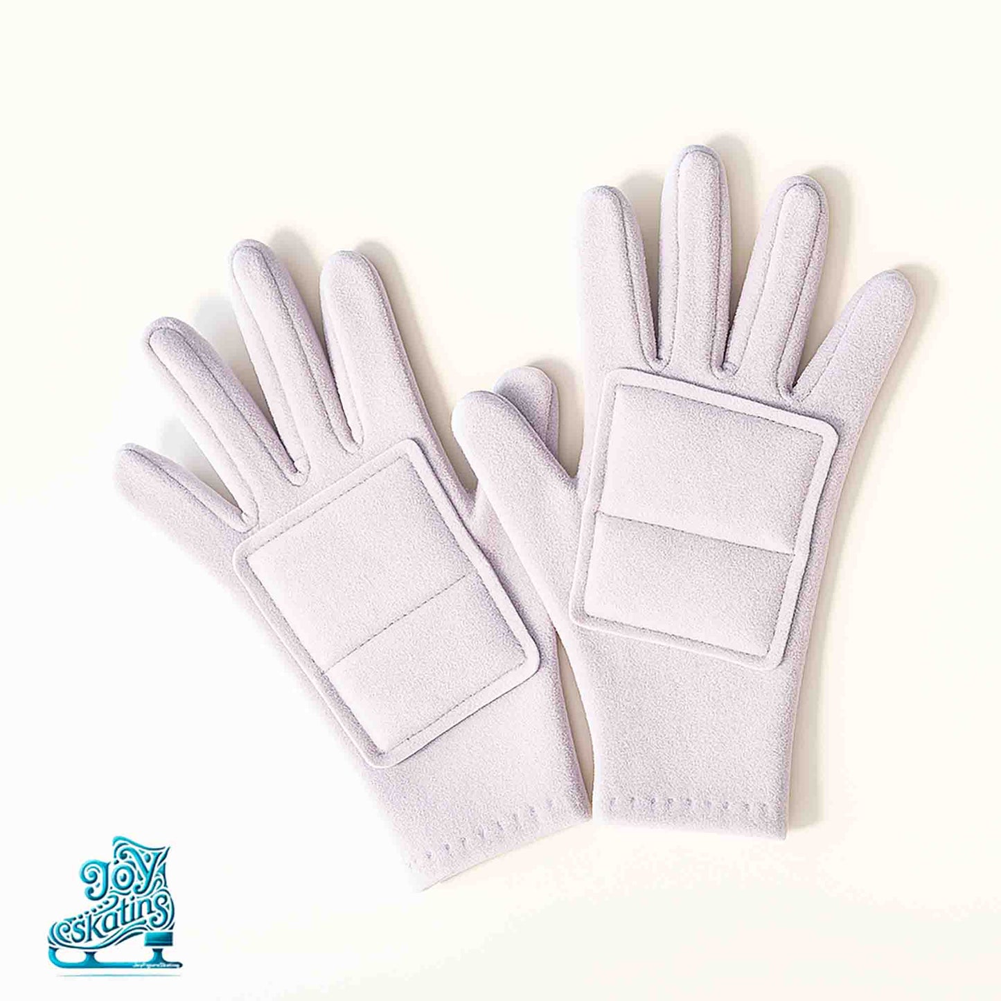 Custom Fit Floral Initial Figure Skating Gloves – Warm Thick Fleece, 4-Way Stretch, Padded Palm Protection, Personalized Monogram Design