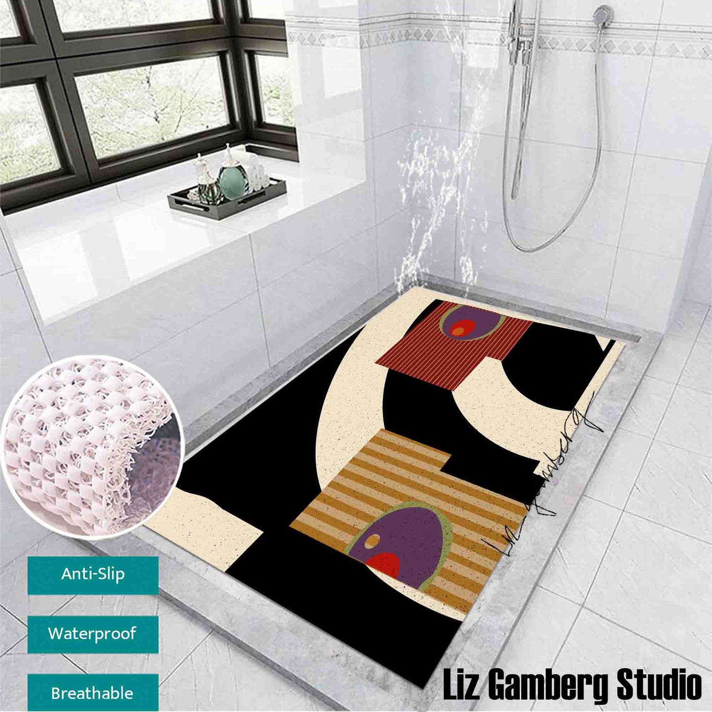 Day+11 sm PVC Coil Bath Tub Mat by Liz Gamberg Studio from US