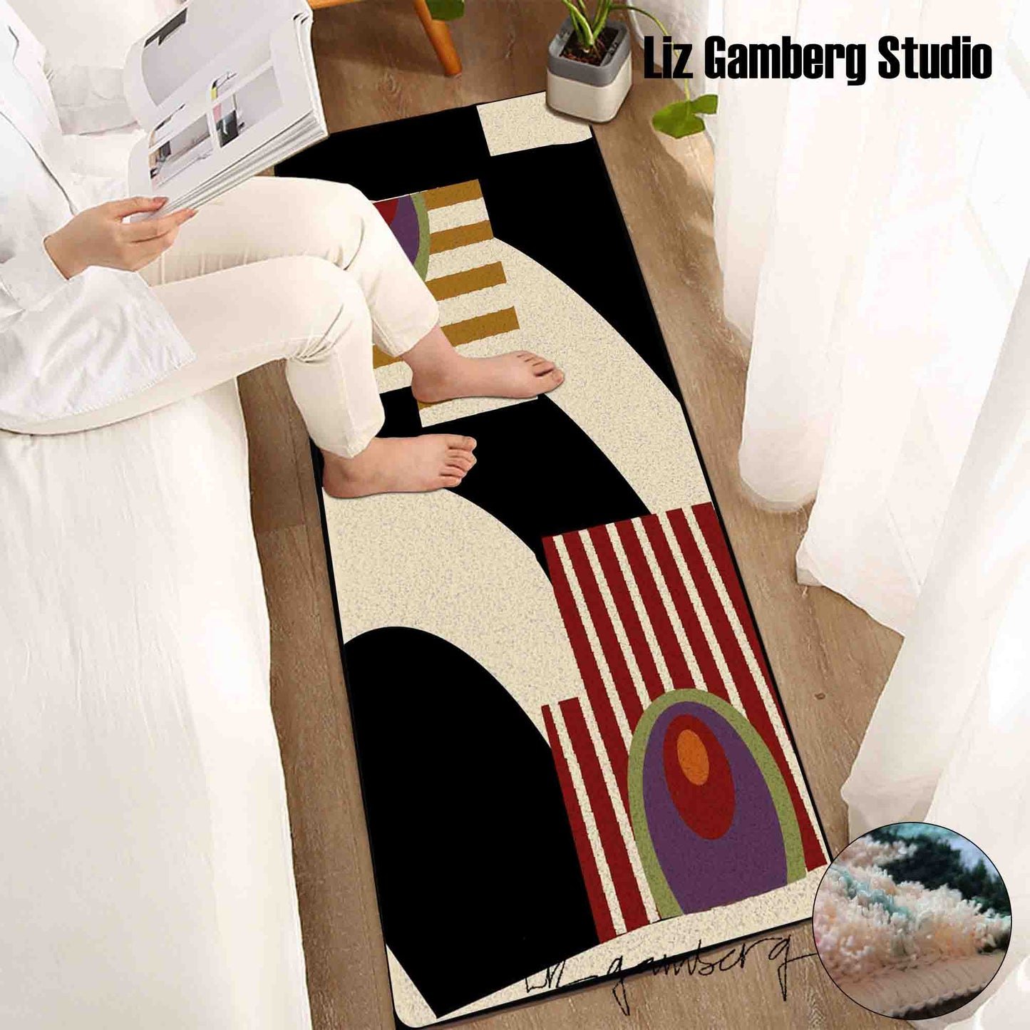 Day+11 sm Tufted Bedroom Runner by Liz Gamberg Studio from US