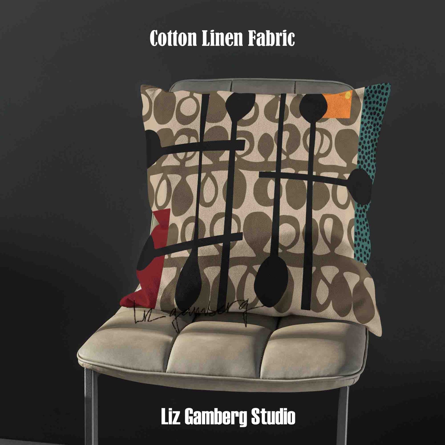 Day+15 sm Velvet | Linen Cotton | Satin Throw Pillow Covers without Inserts by Liz Gamberg Studio from US