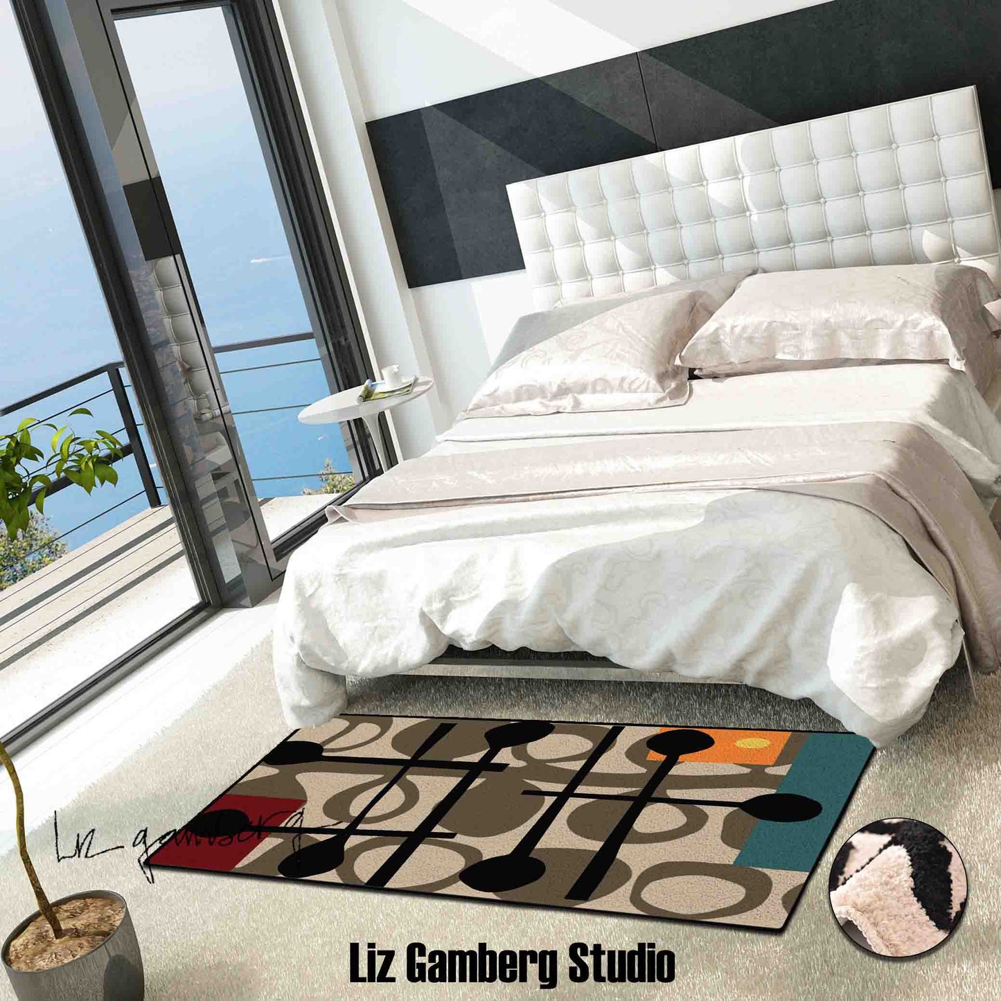 Day+15 sm Tufted Bedroom Runner by Liz Gamberg Studio from US