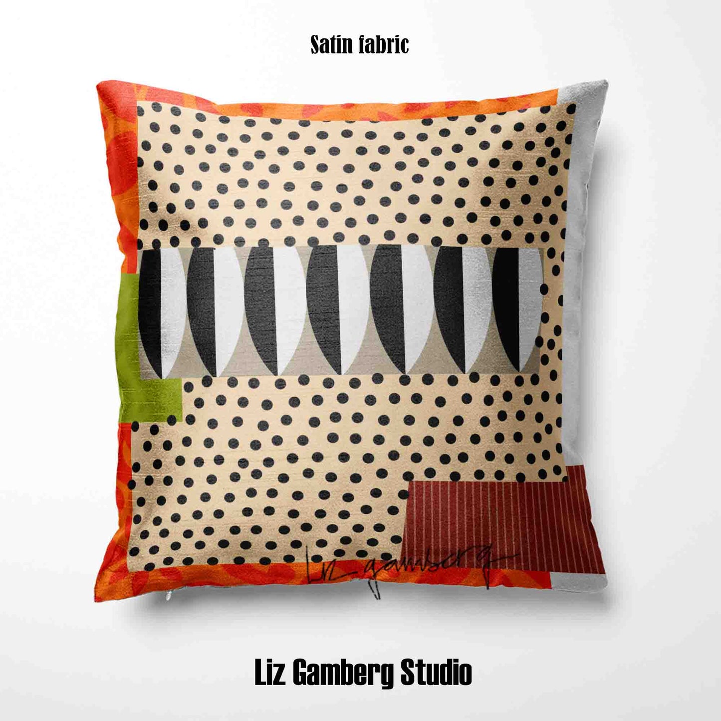 Day+18 sm Velvet | Linen Cotton | Satin Throw Pillow Covers without Inserts by Liz Gamberg Studio from US