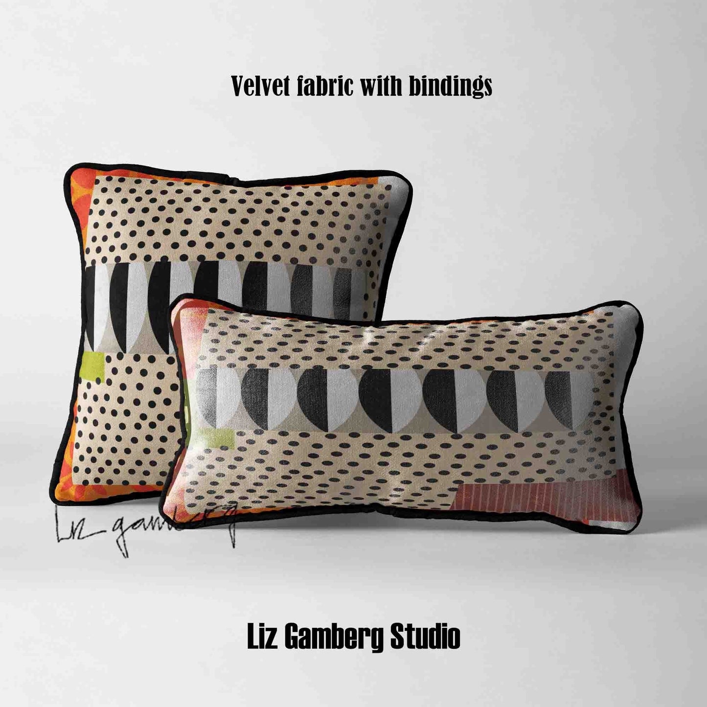 Day+18 sm Velvet | Linen Cotton | Satin Throw Pillow Covers without Inserts by Liz Gamberg Studio from US
