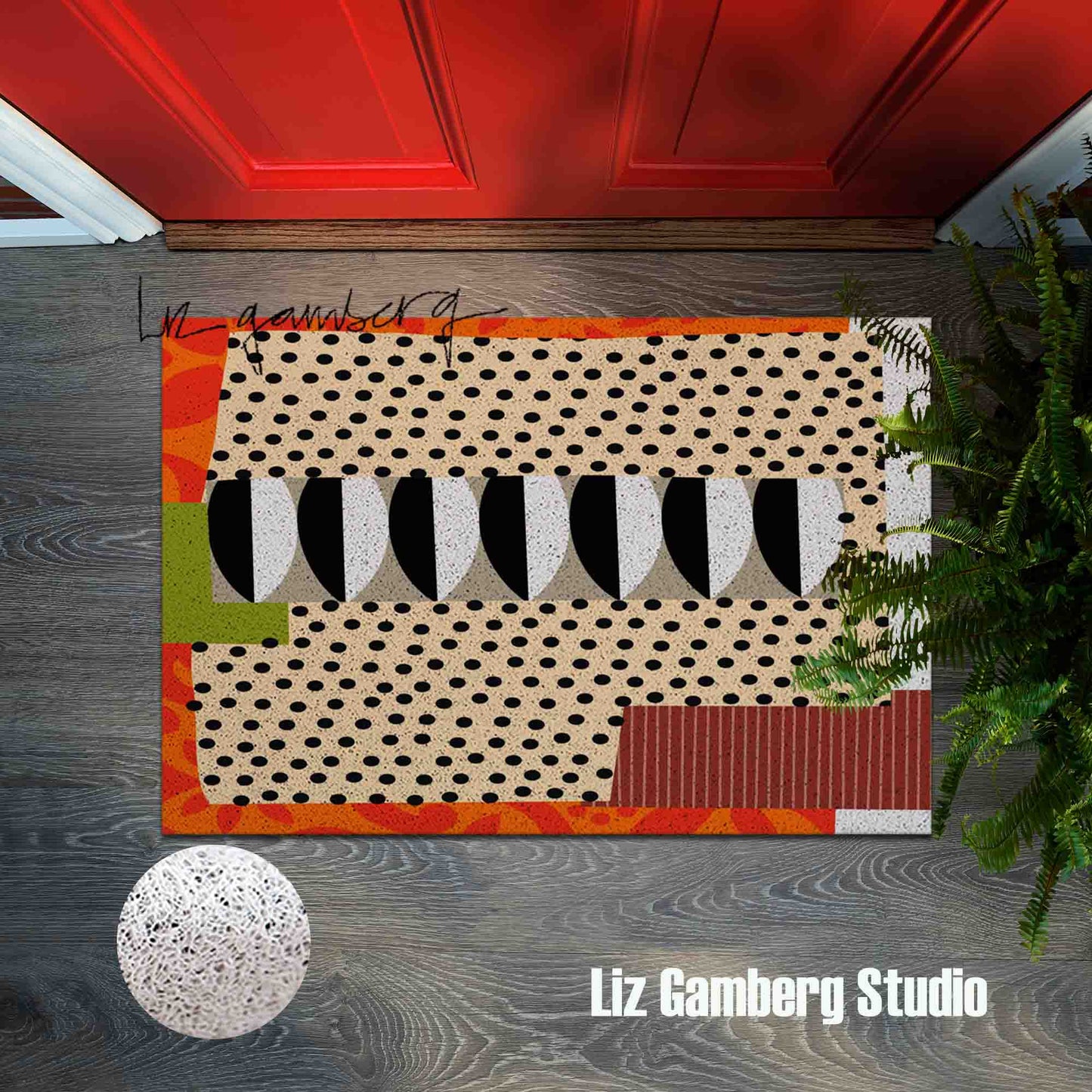 Day+18 sm PVC Coil Door Mat by Liz Gamberg Studio from US