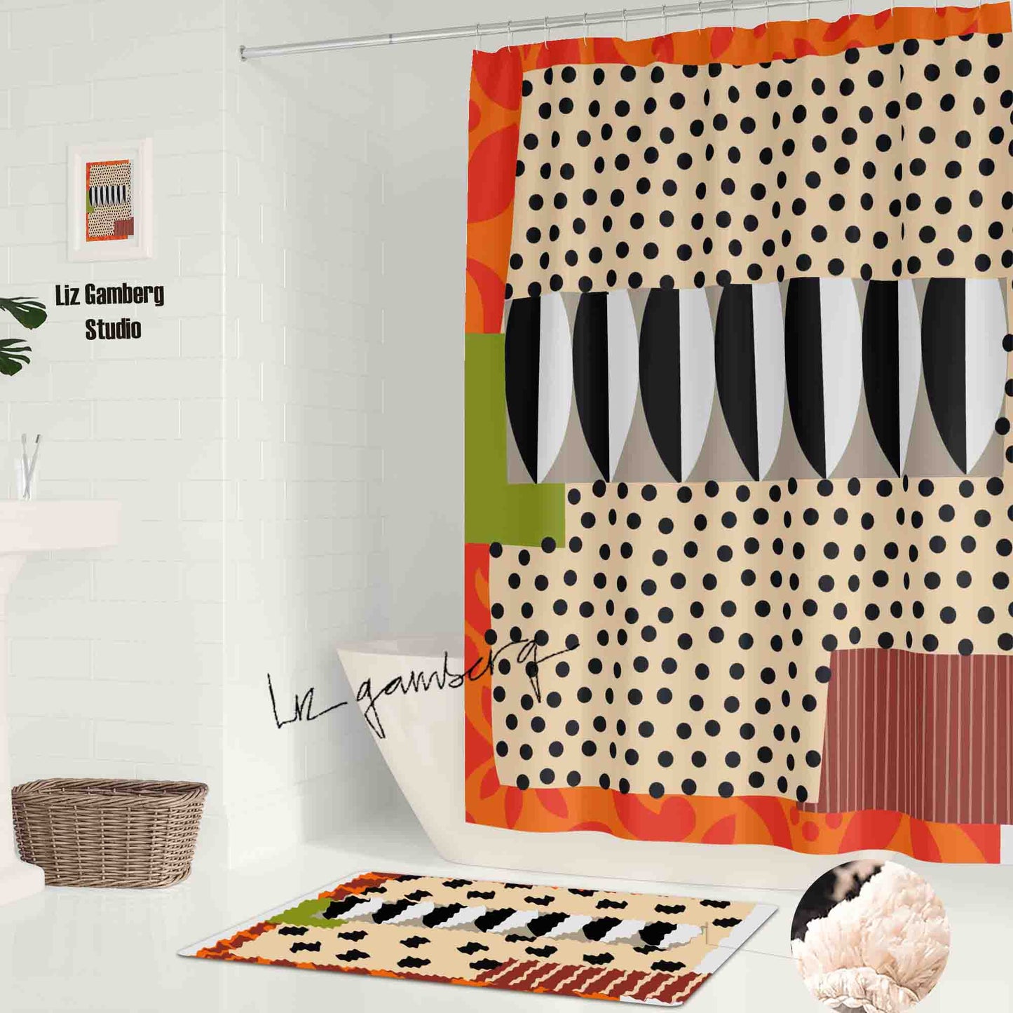 Day+18 sm Shower Curtain by Liz Gamberg Studio from US