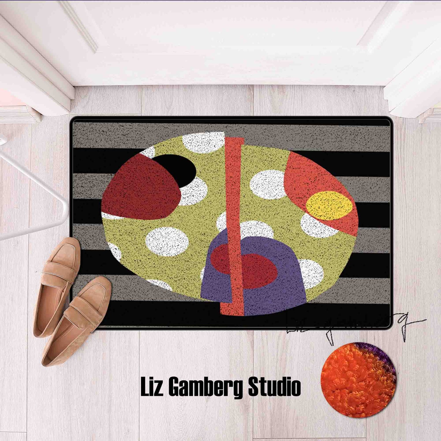 Day+27 sm Flannel Door Mat by Liz Gamberg Studio from US