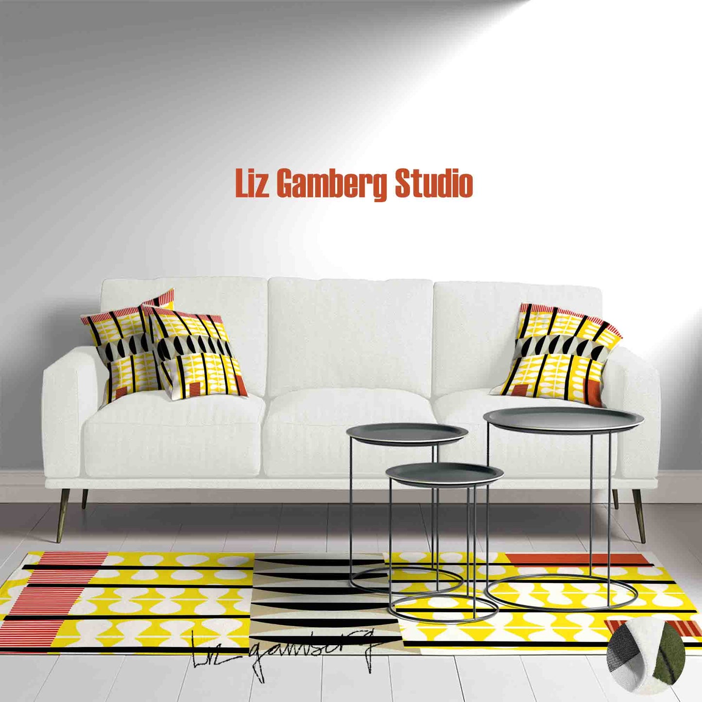 Day+7 sm Handmade Yarn Dye Living Room Rug by Liz Gamberg Studio from US