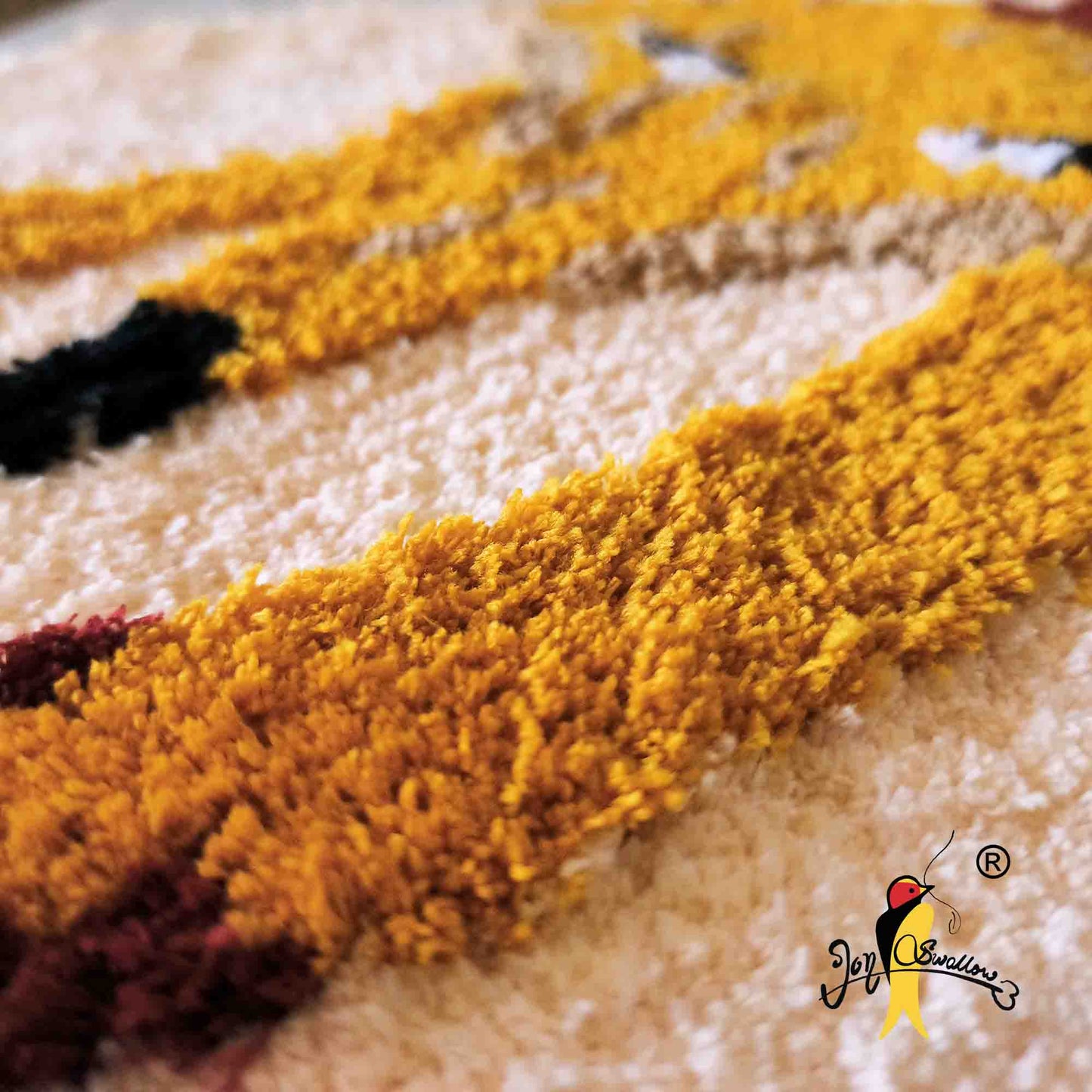 JoySwallow Orange Fox Tufted Bathmat, Animal Bathroom Rug, Fire Fox Area Rug, Cute Fox Bedroom Rugs