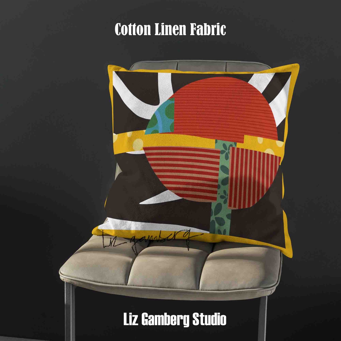 Intersection Velvet | Linen Cotton | Satin Throw Pillow Covers without Inserts by Liz Gamberg Studio from US