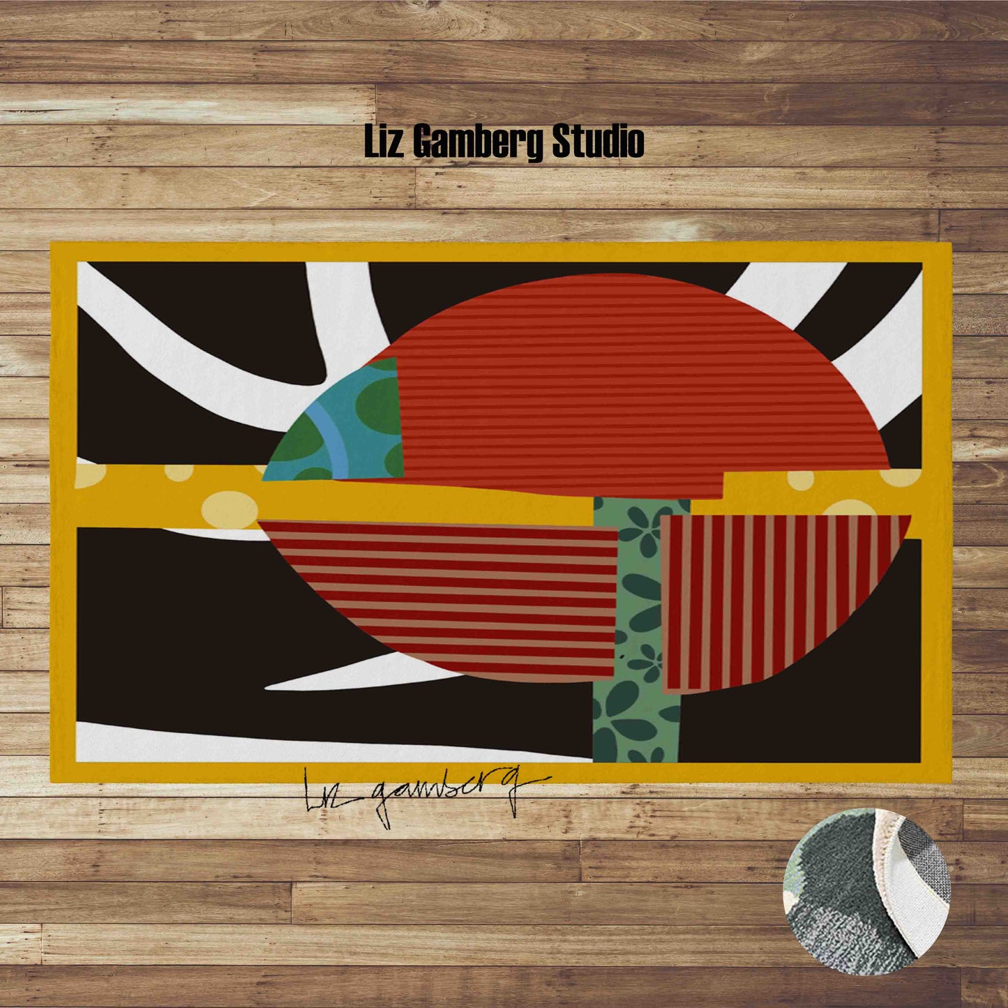 Intersection Handmade Yarn Dye Living Room Rug by Liz Gamberg Studio from US