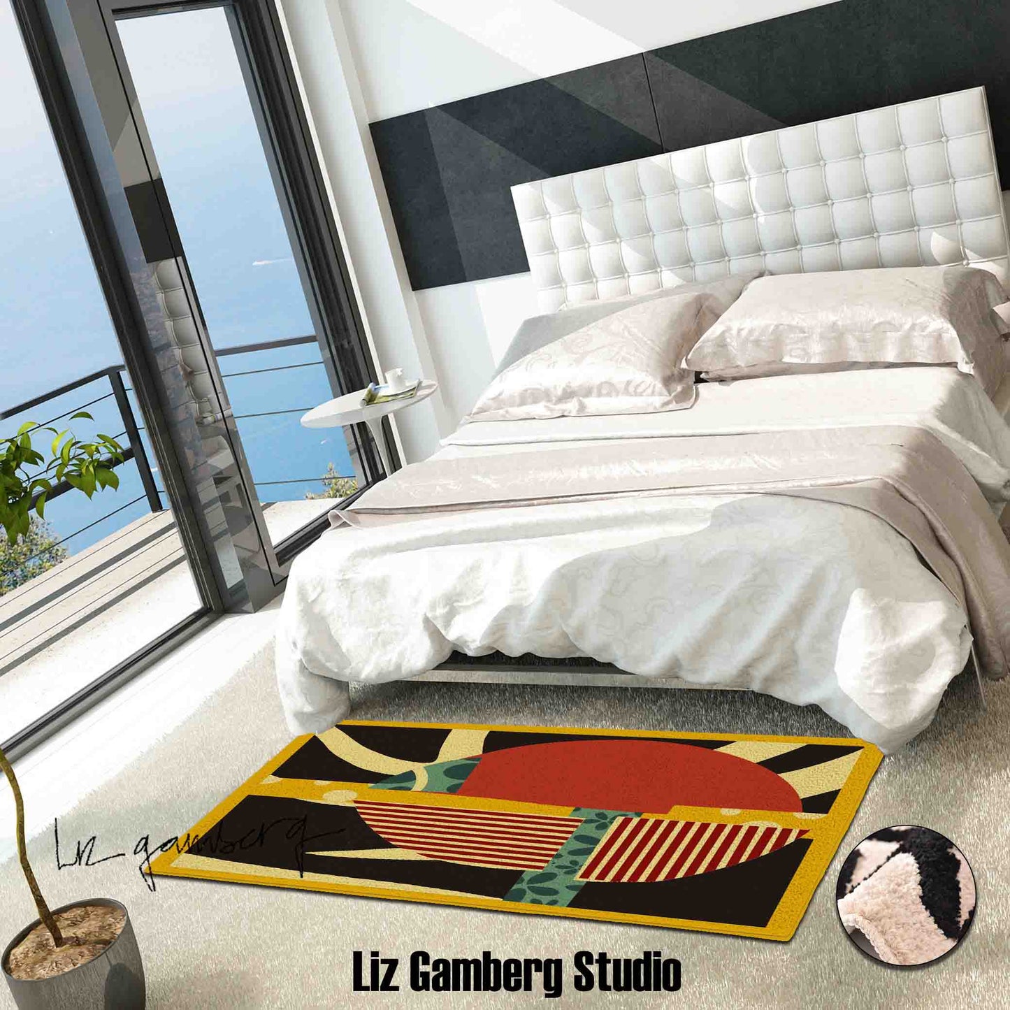 Intersection Tufted Bedroom Runner by Liz Gamberg Studio from US