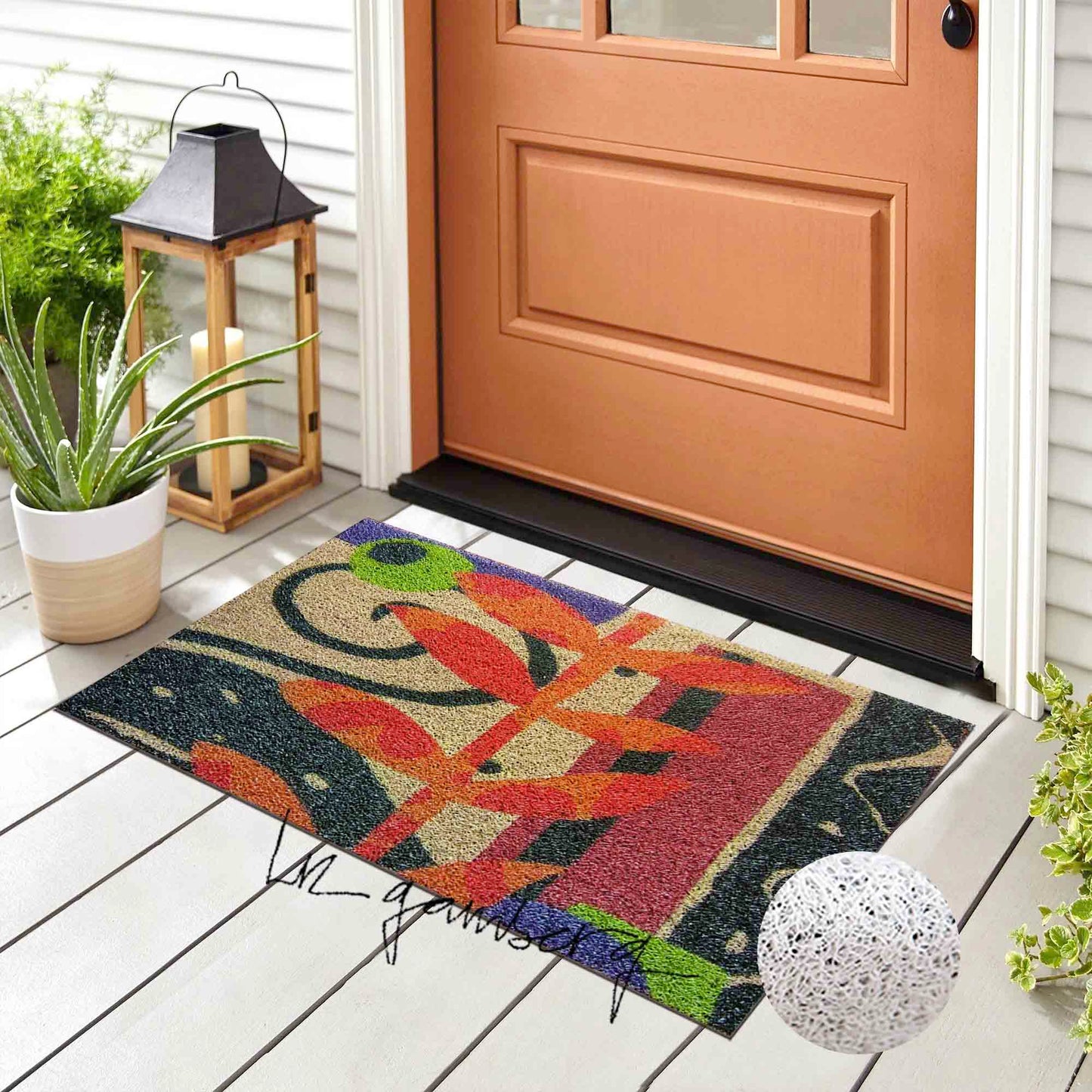 Layered Vines PVC Coil Door Mat by Liz Gamberg Studio from US