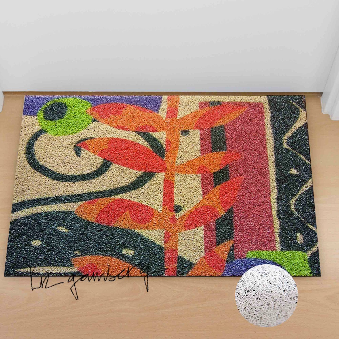 Layered Vines PVC Coil Door Mat by Liz Gamberg Studio from US