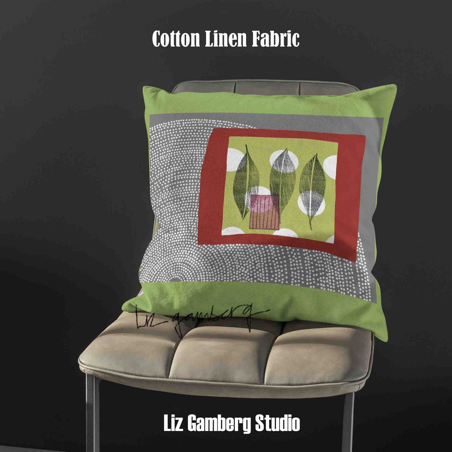 Leaf Trio Velvet | Linen Cotton | Satin Throw Pillow Covers without Inserts by Liz Gamberg Studio from US