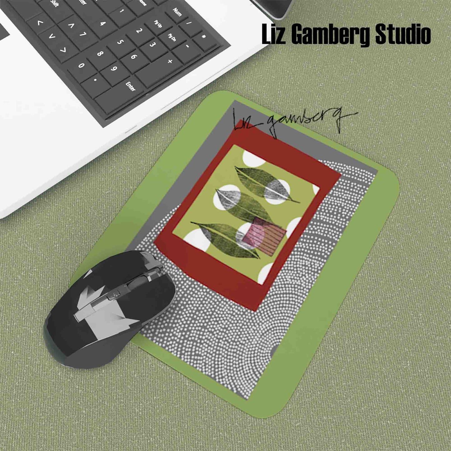 Leaf Trio Mouse Pad by Liz Gamberg Studio from US