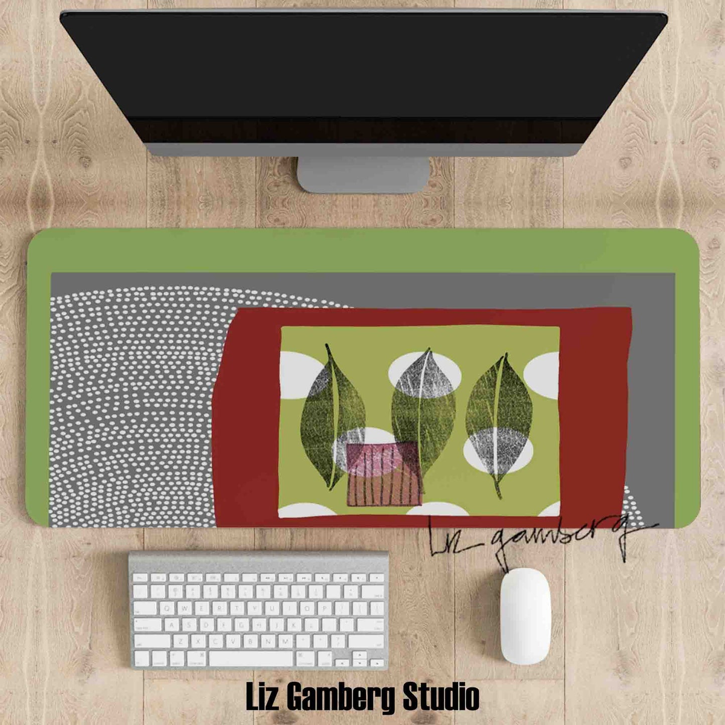 Leaf Trio Mouse Pad by Liz Gamberg Studio from US