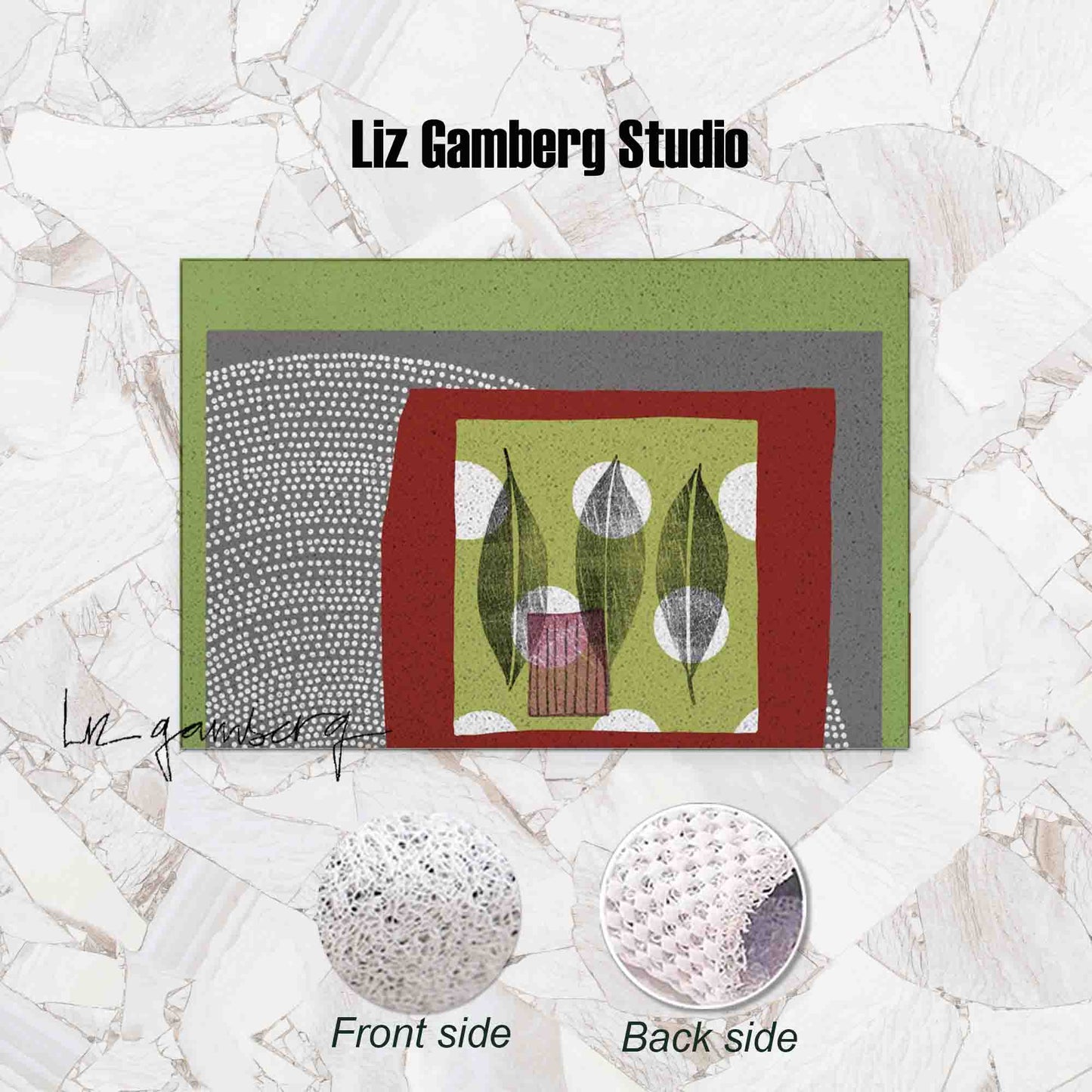 Leaf Trio PVC Coil Bath Tub Mat by Liz Gamberg Studio from US