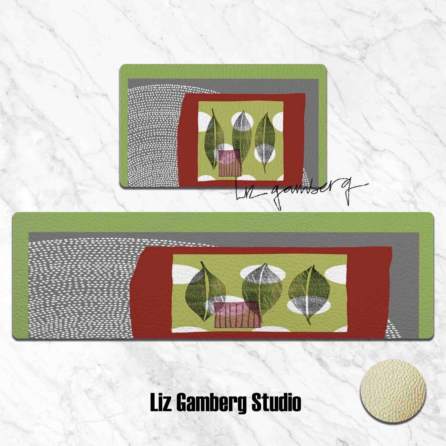 Leaf Trio Kitchen Mat by Liz Gamberg Studio from US