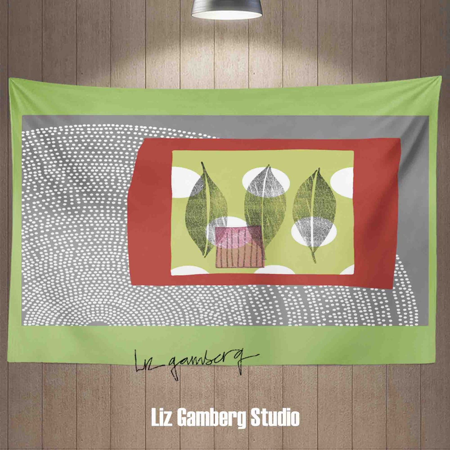 Leaf Trio Tapestry by Liz Gamberg Studio from US
