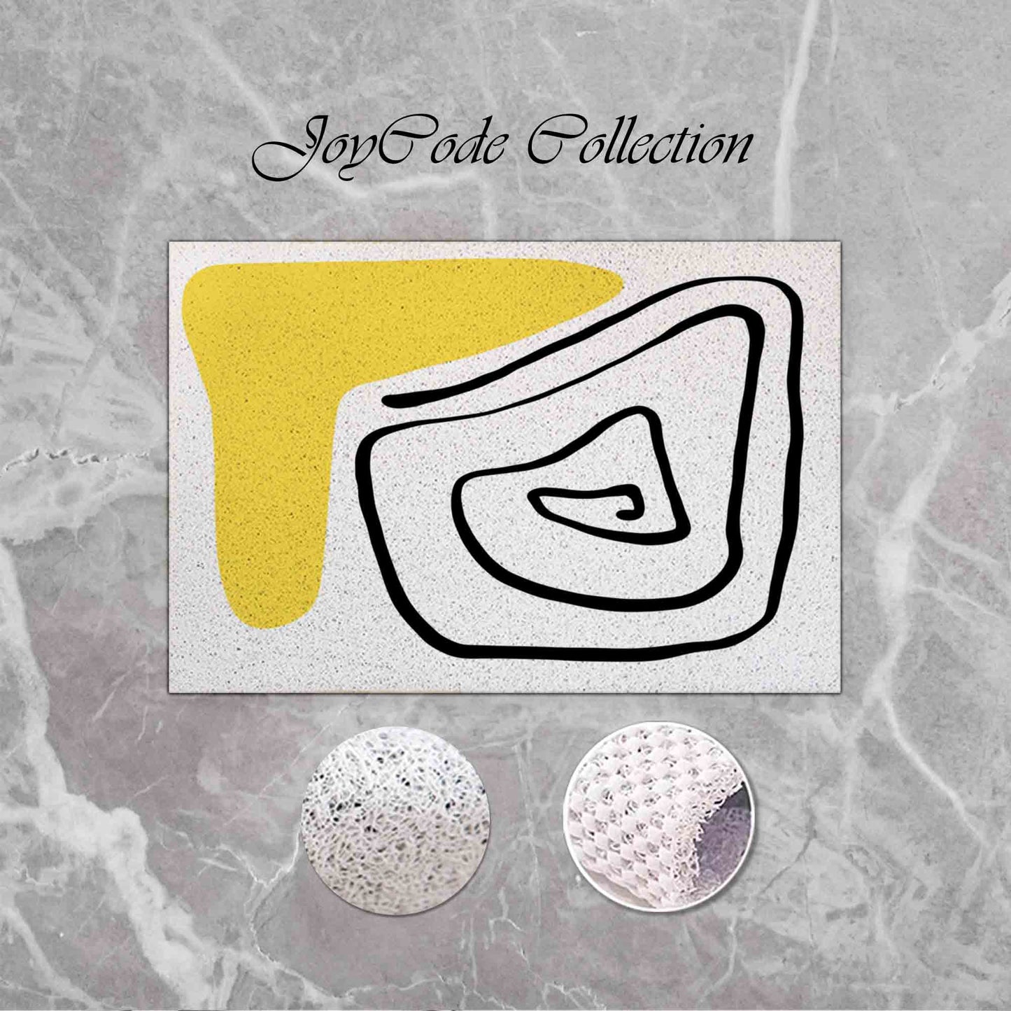 JoySwallow Personalized Bathtub Mat, Line and Block Art Bathtub Mat, Line Art PVC Coil Shower Mat, Geometrical Anti Skid PVC Coil Bathmat, Permeable Bathmat, Drainable Rug