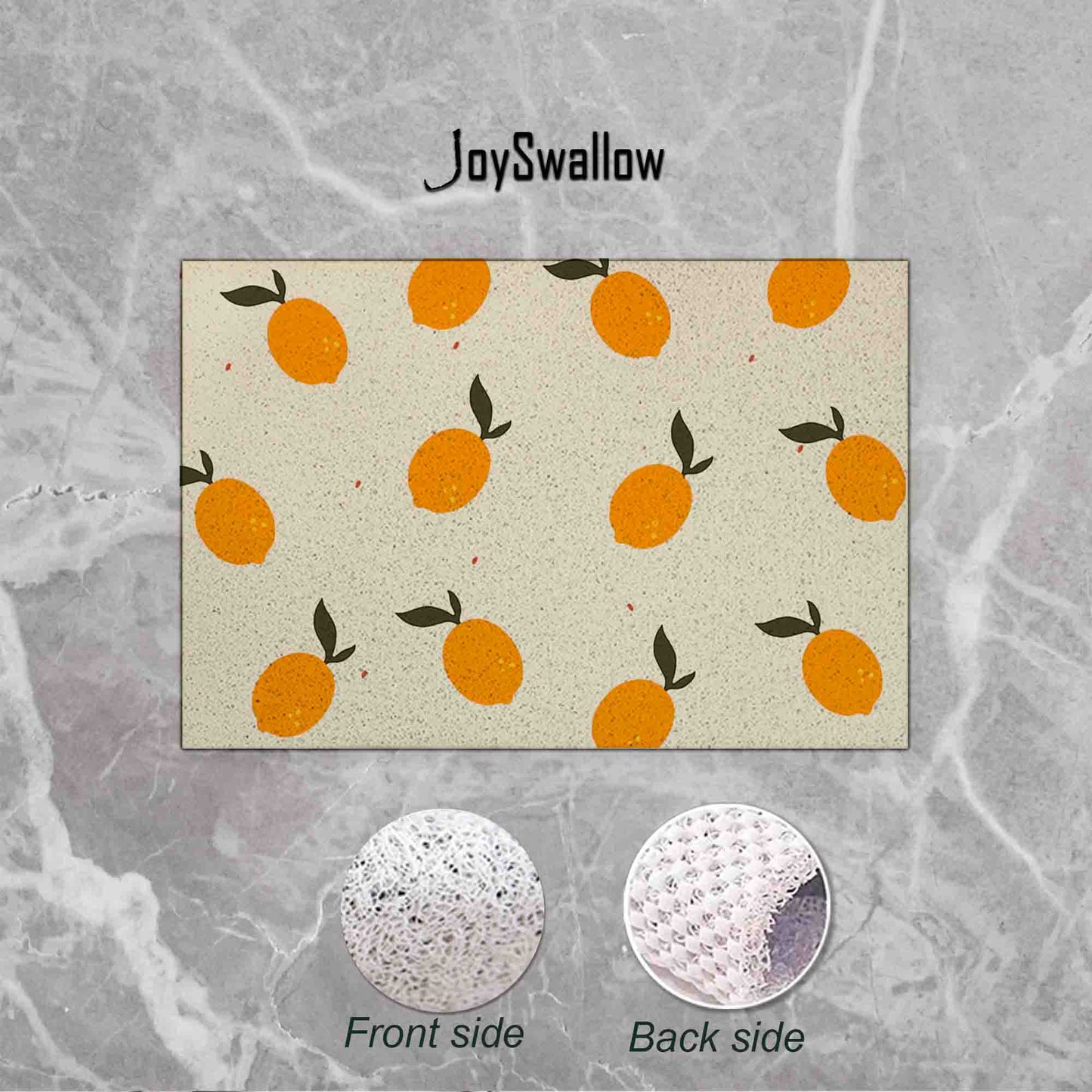 JoySwallow Personalized Bathtub Mat, Lovely Lemon Bathtub Mat, PVC Coil Shower Mat, Anti Skid PVC Coil Bathmat, Floral Permeable Bathmat, Irregular Shaped Drainable Rug