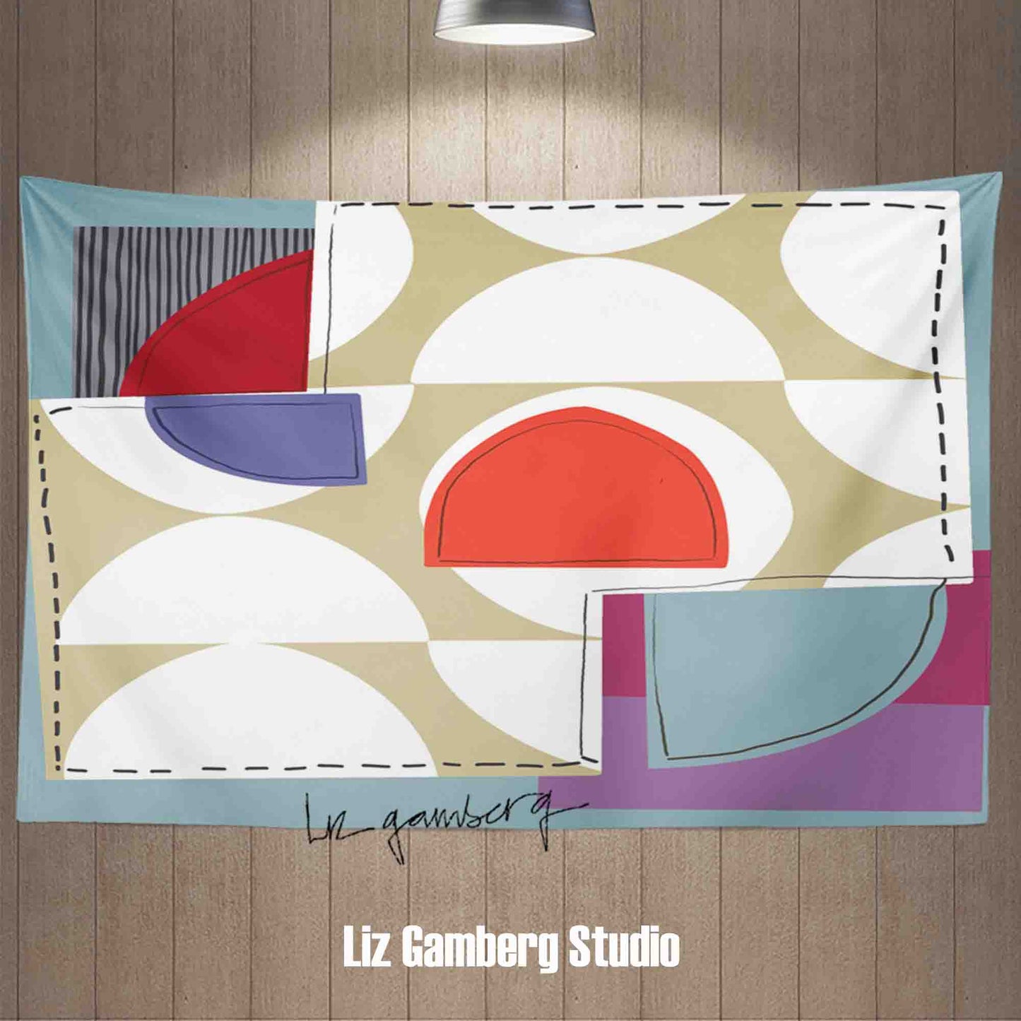 Off White Half Moons Tapestry by Liz Gamberg Studio from US