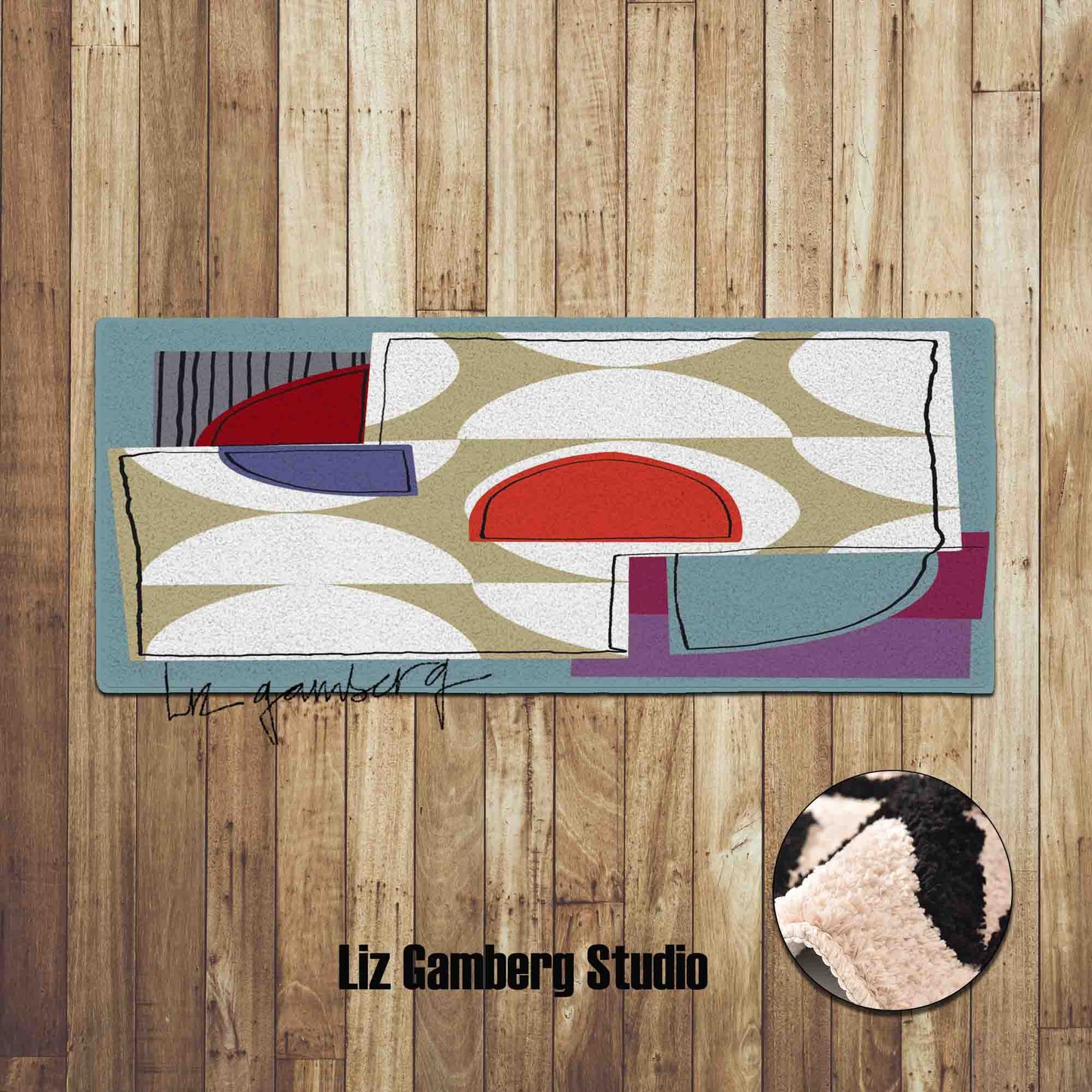 Off White Half Moons Tufted Bedroom Runner by Liz Gamberg Studio from US