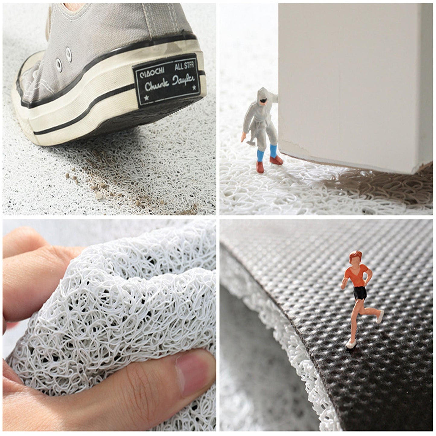 JoySwallow Personalized Door Curtain, Cute Black Fox PVC Coil Entrance Door Mat, Cute Fox Anti-Skid Outdoor Mat, Animal Entryway Rug for Porch Courtyard