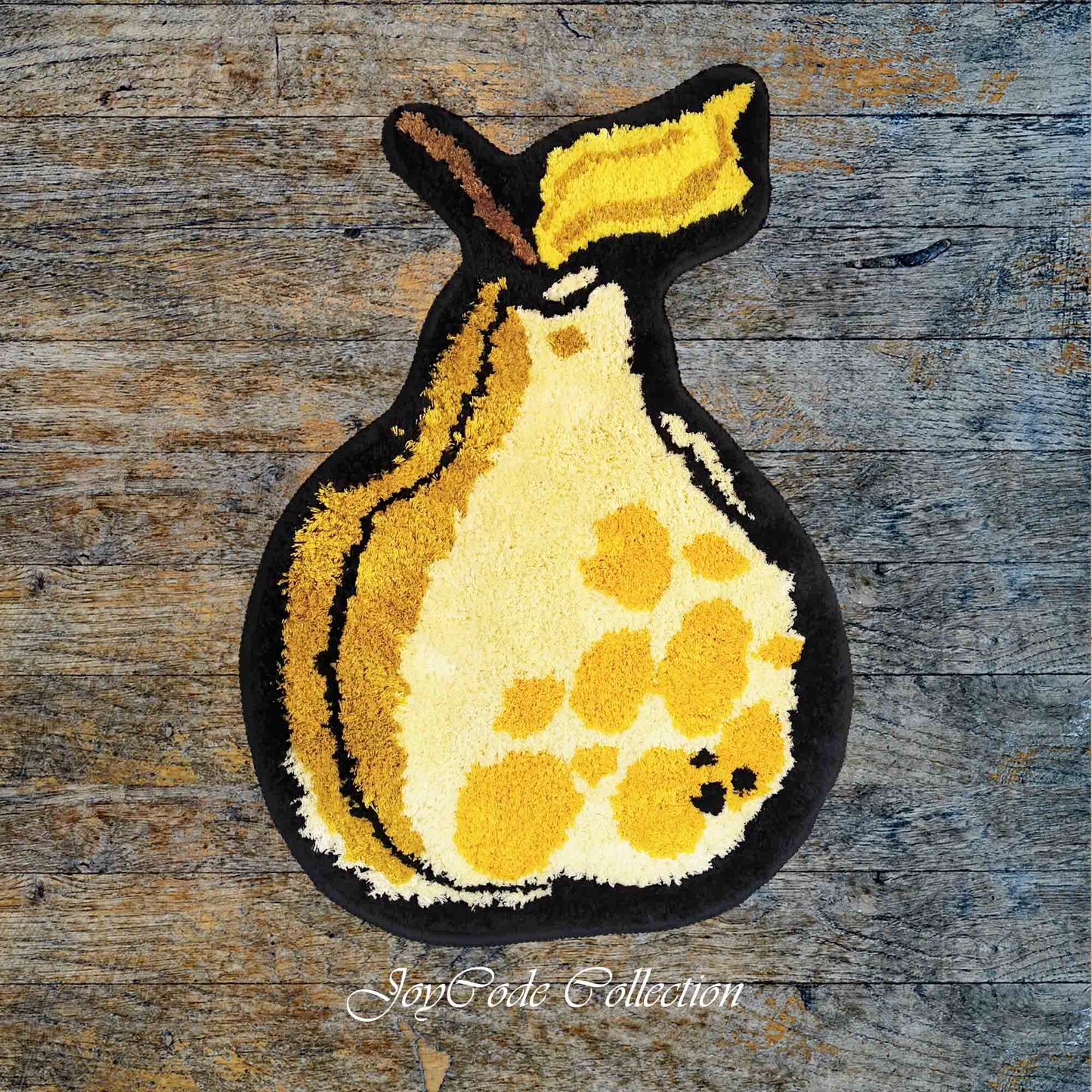 JoySwallow Irregular Pear Tufted Bathmat, Pears Bathroom Rug, Fruit Area Rug, Pear Bedroom Rugs