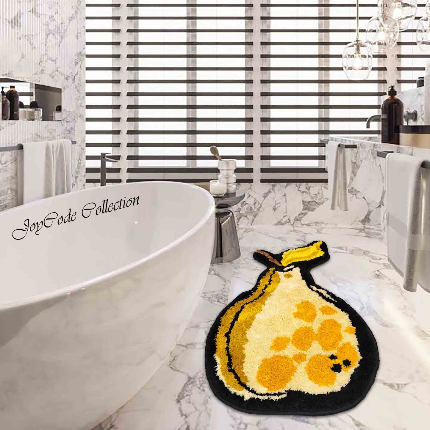 JoySwallow Irregular Pear Tufted Bathmat, Pears Bathroom Rug, Fruit Area Rug, Pear Bedroom Rugs