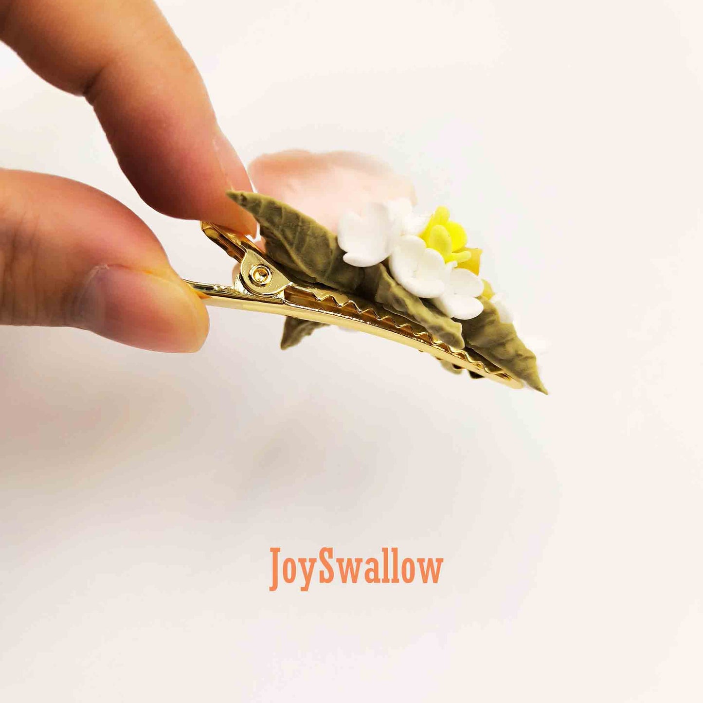 Handmade Flowers Hair Clips, Rose Polymer Clay Barrette, Hair Clips Accessory, Succulent Hairpin, Floral Hair Claw Clip, Alligator Clip Gift