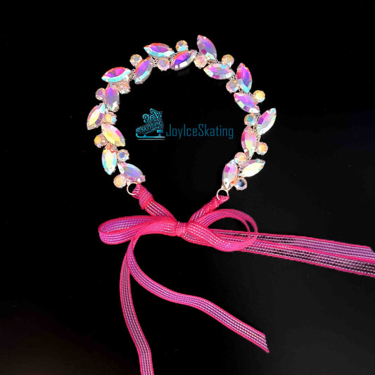 Figure Skating Hairpiece, Custom Rhinestone Bun Wrap, Ballroom Hair Accessory, Crystal Glass Wedding Headdress