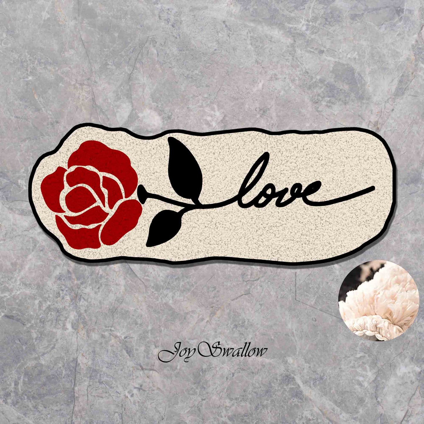 JoySwallow Irregular Valentine Red Rose Tufted Bathmat, Floral Bathroom Rug, Flower Area Rug, Floral Bedroom Rugs,Valentines Gift