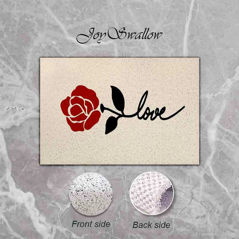 JoySwallow Personalized Bathtub Mat, Red Rose Bath Tub Mat, Flower PVC Coil Permeable Bath Mat, Floral Drainable Bath Rug, Anti Skid Bathmat