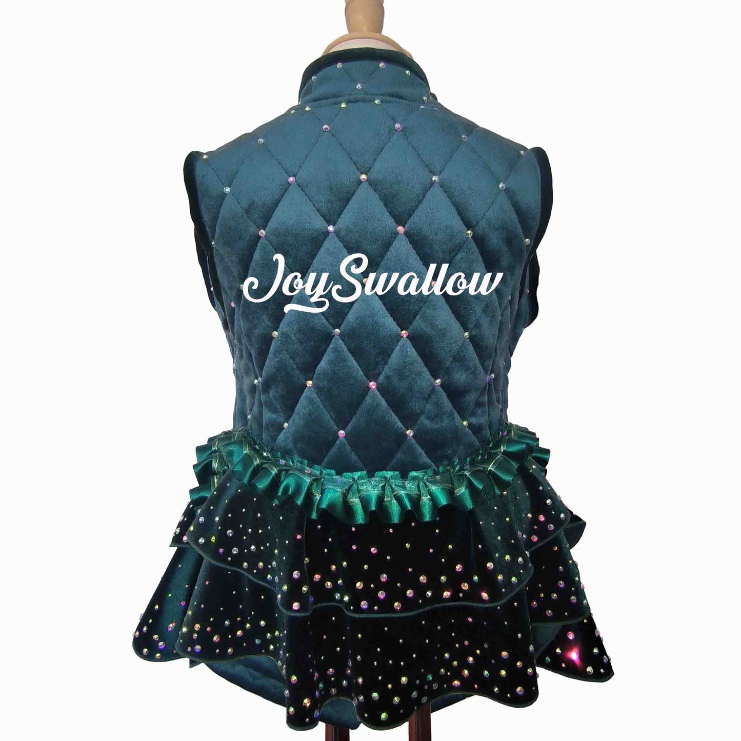 Customizable Figure Skating Vest – Sleeveless Performance & Training Top with Fleece Lining and Rhinestones for Ice Skating, Dance & Competition