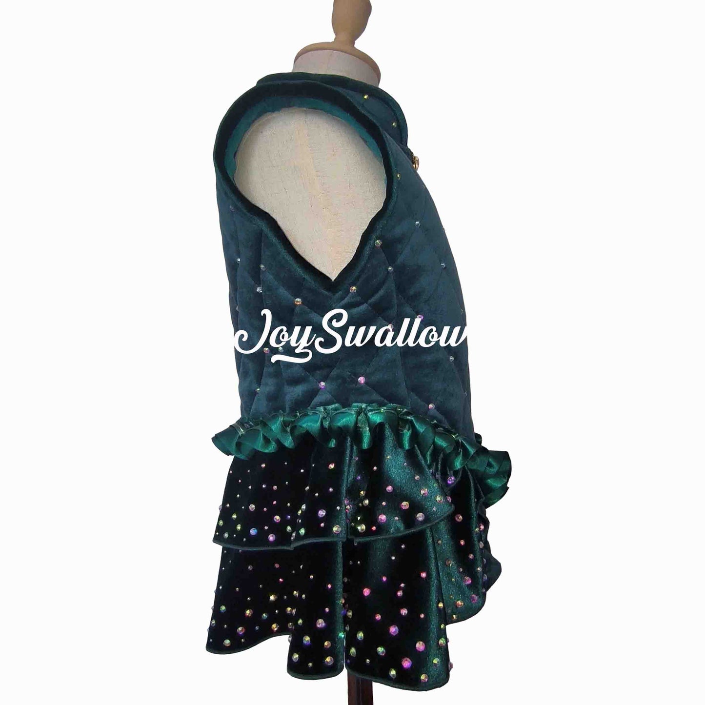 Customizable Figure Skating Vest – Sleeveless Performance & Training Top with Fleece Lining and Rhinestones for Ice Skating, Dance & Competition
