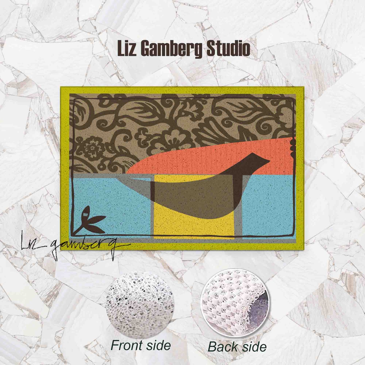Solo Bird PVC Coil Bath Tub Mat by Liz Gamberg Studio from US