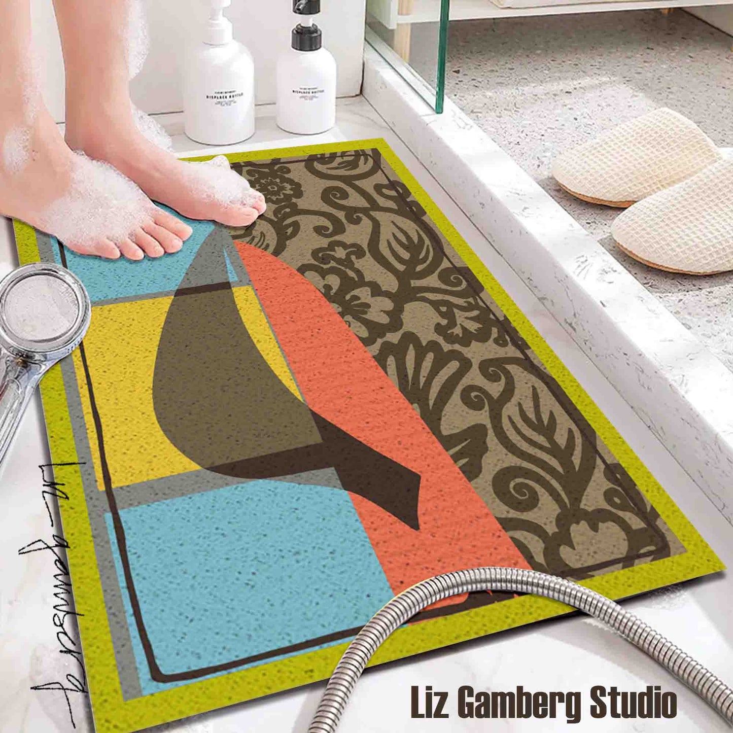 Solo Bird PVC Coil Bath Tub Mat by Liz Gamberg Studio from US