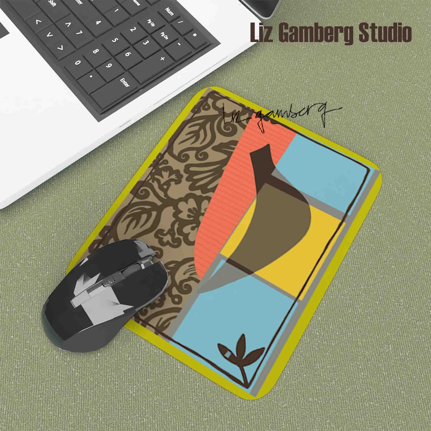 Solo Bird Mouse Pad by Liz Gamberg Studio from US