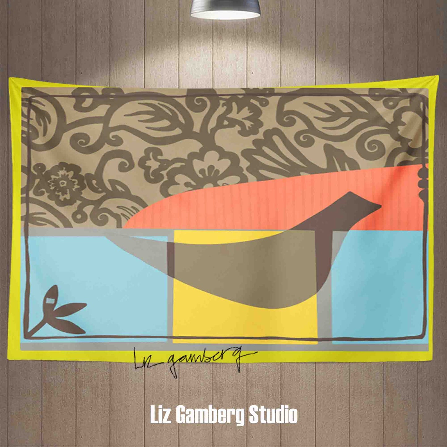 Solo Bird Tapestry by Liz Gamberg Studio from US